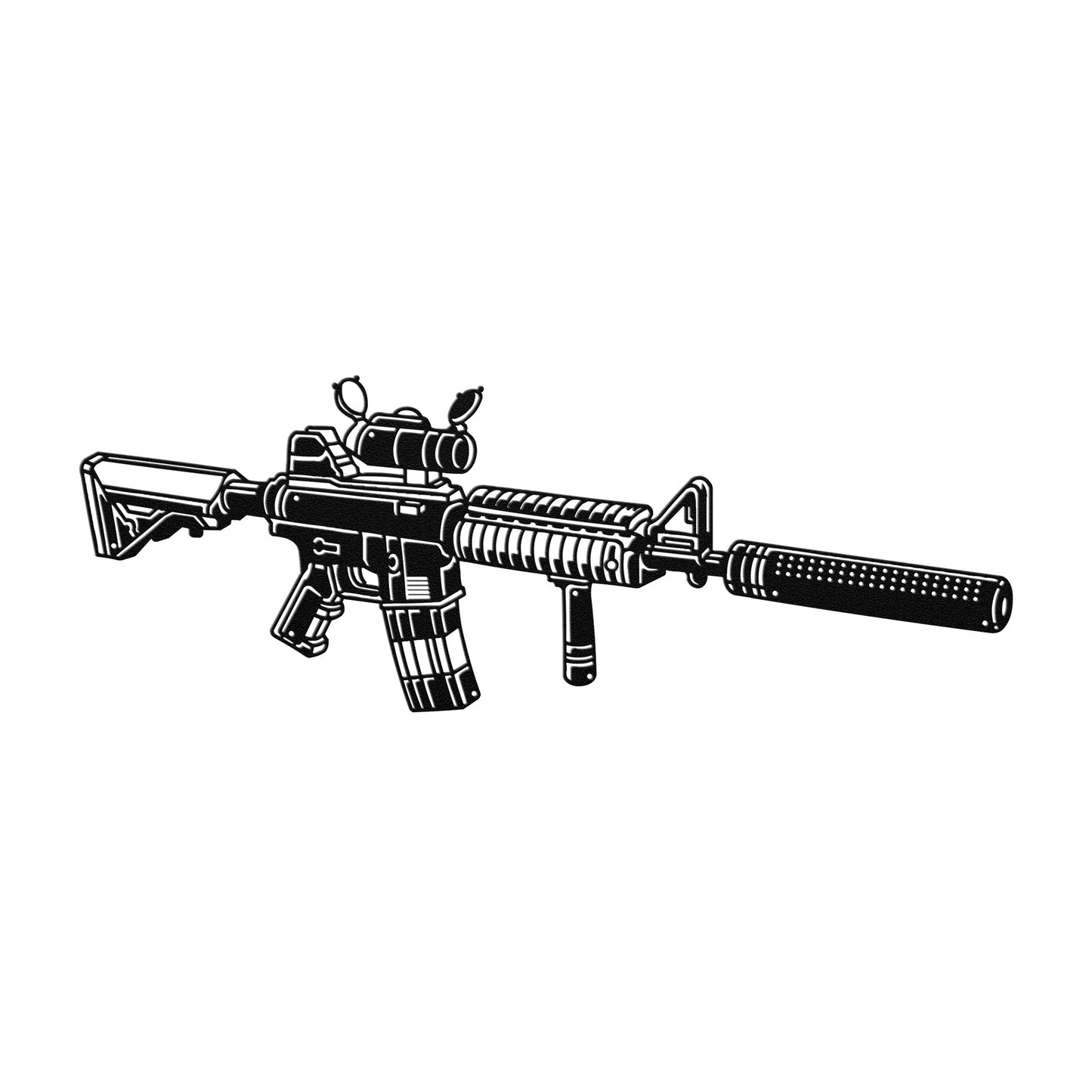 Metal Art of the M-4A1 Carbine with Suppressor - Rifle