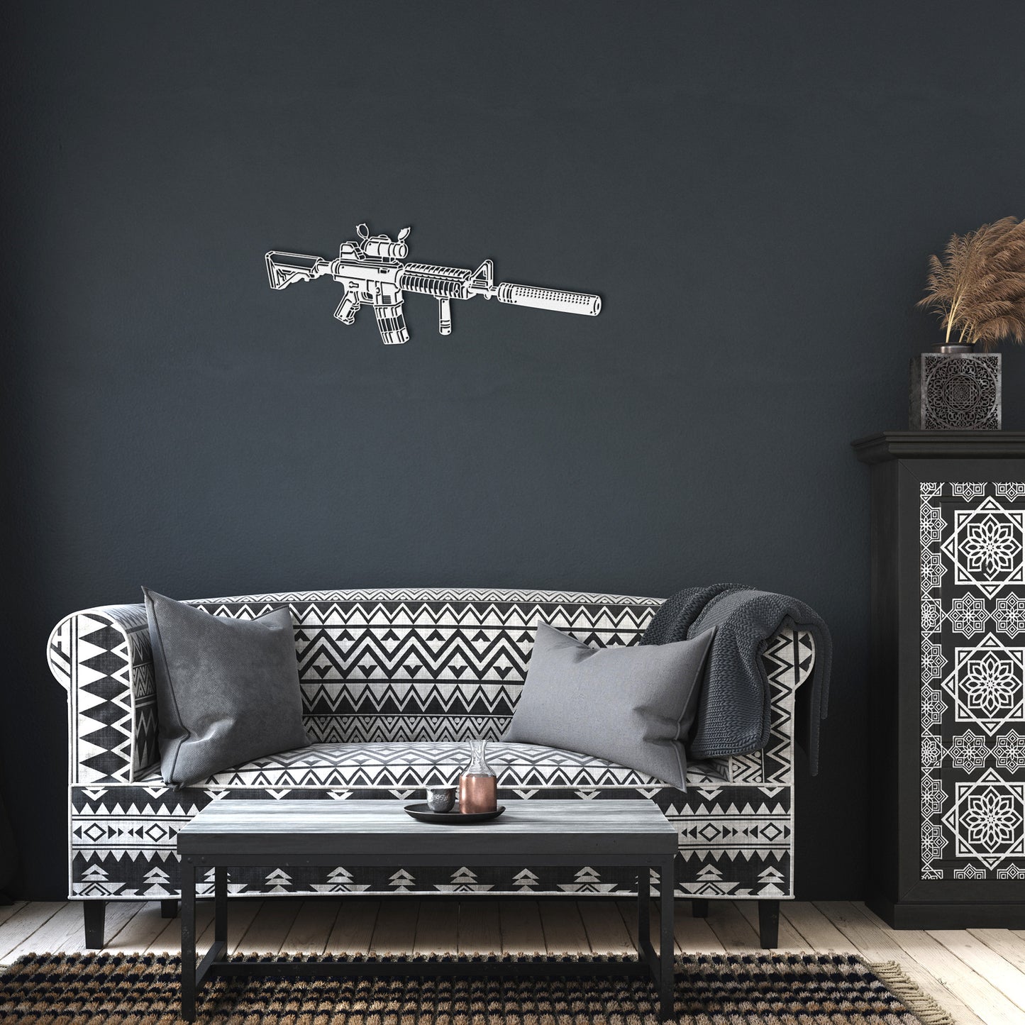 Metal Art of the M-4A1 Carbine with Suppressor - Rifle