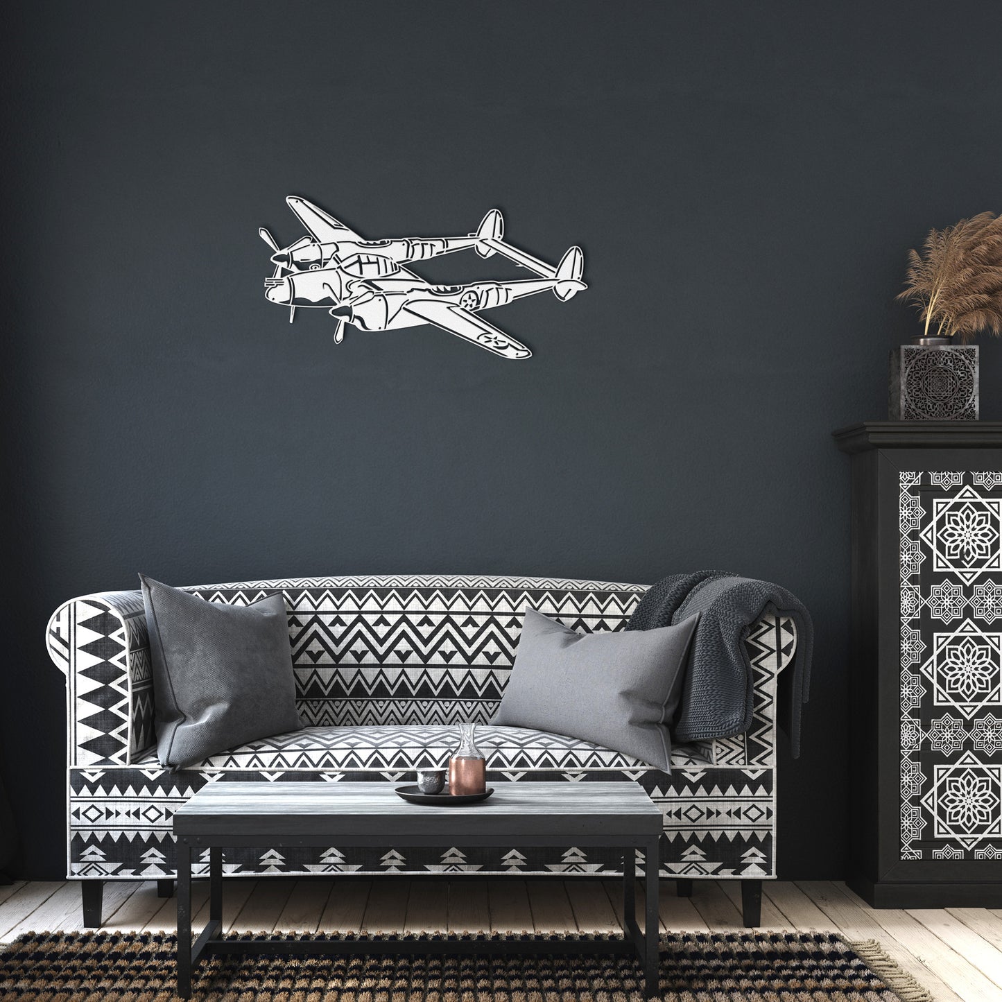 Metal Art of the Lockheed P-38 Lighting Aircraft - World War II Bomber
