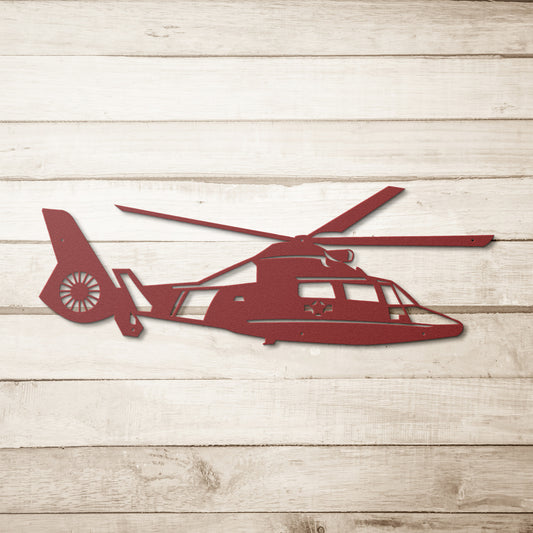 Metal Art of the USCG HH65 Dolphin Helicopter
